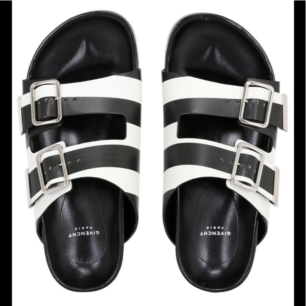 ⭐️ HP⭐️ Givenchy black/white striped Swiss sandals